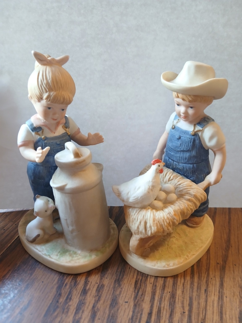 Vintage HOMCO Denim Days #1501 “Feeding Time” Farm Figurine Set